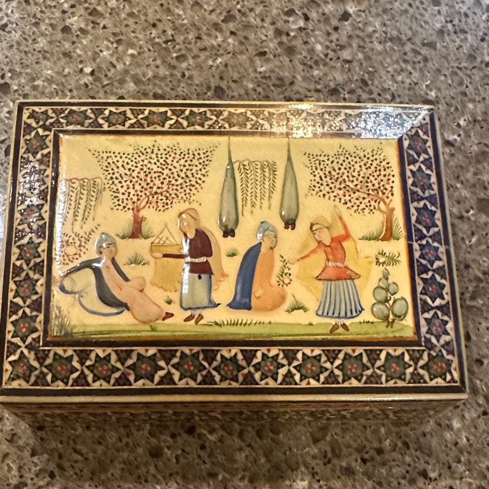 Persian Decorative Box with Artistic Scene - Picture 1 of 4